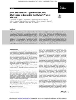 New Perspectives, Opportunities, and Challenges in Exploring the Human Protein Kinome Leah J