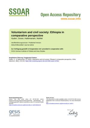Voluntarism and Civil Society: Ethiopia in Comparative