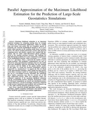 Parallel Approximation of the Maximum Likelihood Estimation for the Prediction of Large-Scale Geostatistics Simulations