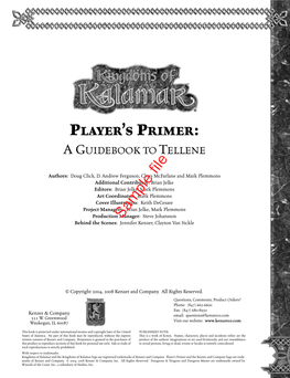 Kingdoms of Kalamar Player's Primer