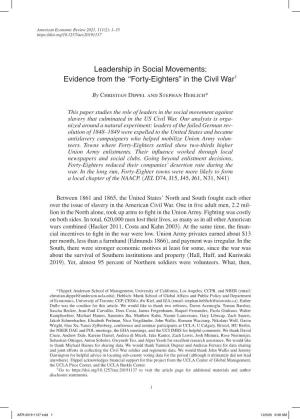 Leadership in Social Movements: Evidence from the “Forty-Eighters”