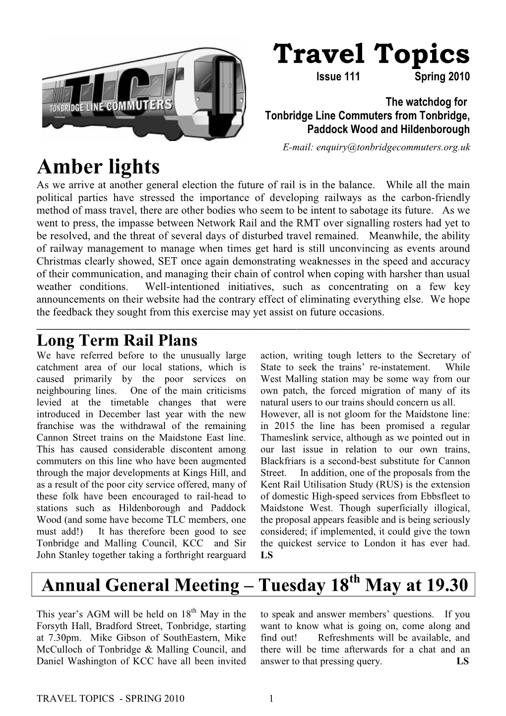 Travel Topics Issue 111 Spring 2010
