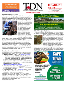 HEADLINE NEWS for Information About TDN, Call 732-747-8060