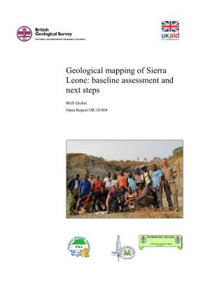 Geological Mapping of Sierra Leone: Baseline Assessment and Next Steps