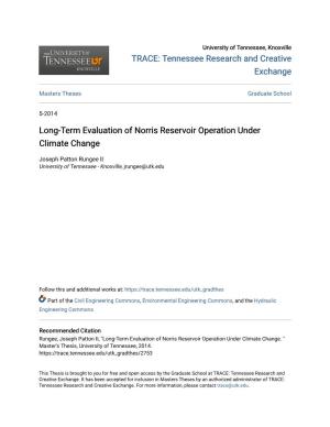 Long-Term Evaluation of Norris Reservoir Operation Under Climate Change
