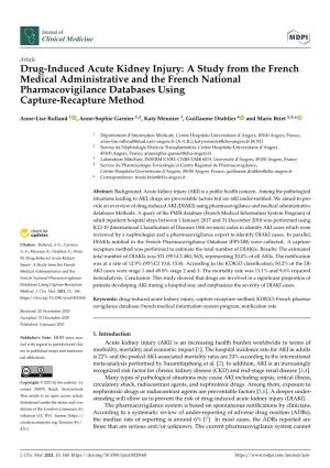 Drug-Induced Acute Kidney Injury: a Study from the French Medical Administrative and the French National Pharmacovigilance Databases Using Capture-Recapture Method