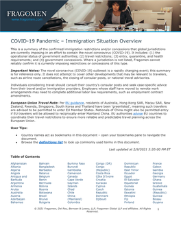 Immigration Situation Overview