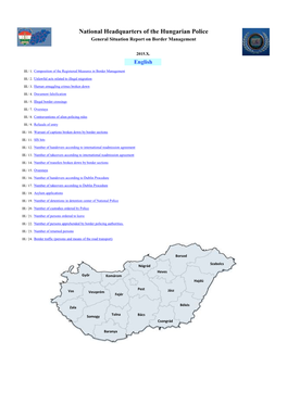 National Headquarters of the Hungarian Police General Situation Report on Border Management