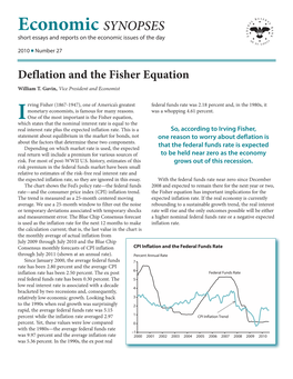 Deflation and the Fisher Equation