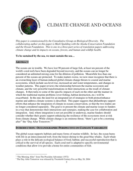View Climate Change and Oceans