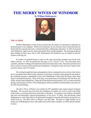 THE MERRY WIVES of WINDSOR by William Shakespeare