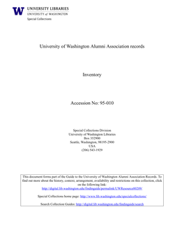 University of Washington Alumni Association Records File://///Files/Shareddocs/Librarycollections/Manuscriptsarchives/Findaidsi