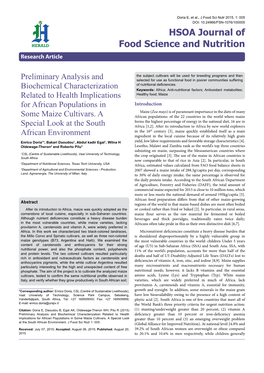 Preliminary Analysis and Biochemical Characterization Related to Health