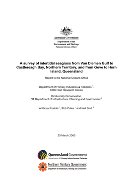 A Survey of Intertidal Seagrass from Van Diemen Gulf to Castlereagh Bay, Northern Territory, and from Gove to Horn Island, Queensland