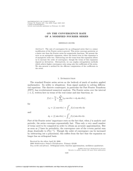 On the Convergence Rate of a Modified Fourier Series