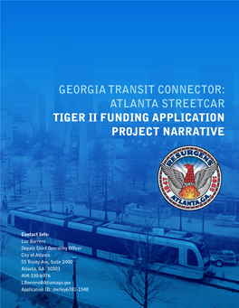 Atlanta Streetcar TIGER II Funding Application Project Narrative