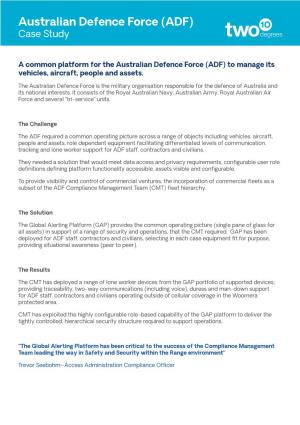 Australian Defence Force (ADF) Case Study
