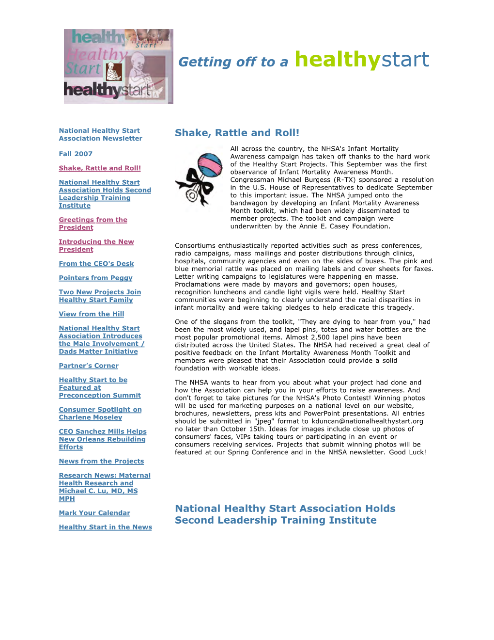 Fall 2007 Newsletter