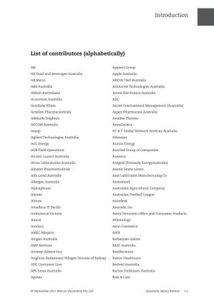 Introduction List of Contributors