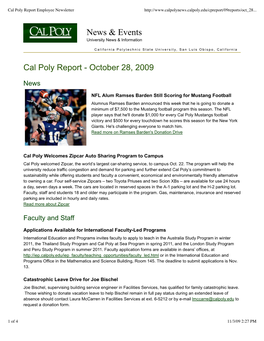 October 28, 2009 Cal Poly Report
