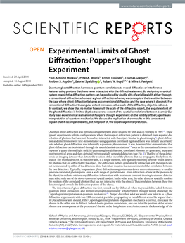 Experimental Limits of Ghost Diffraction