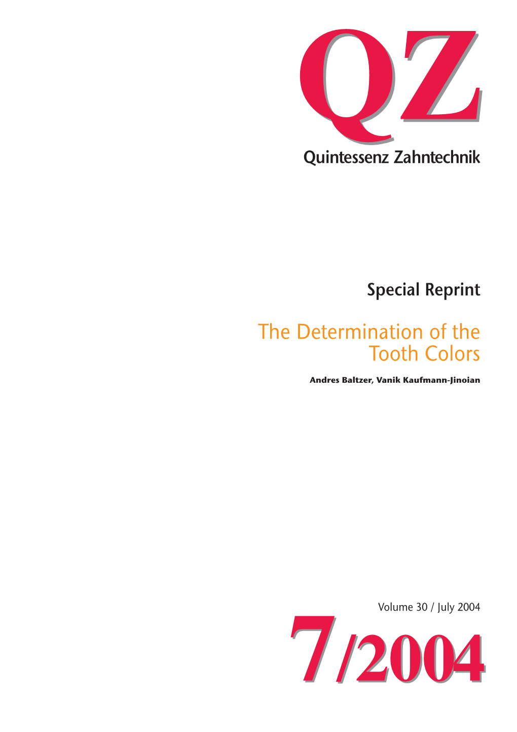 The Determination of the Tooth Colors