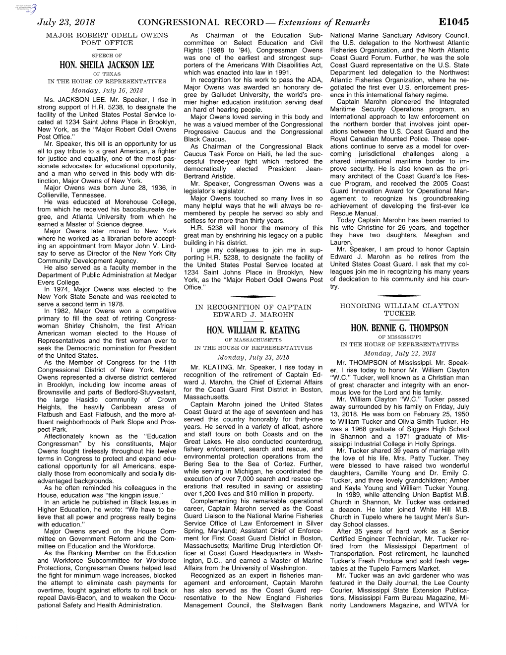 CONGRESSIONAL RECORD— Extensions of Remarks E1045 HON