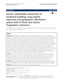 Seismic Vulnerability Assessment of Residential