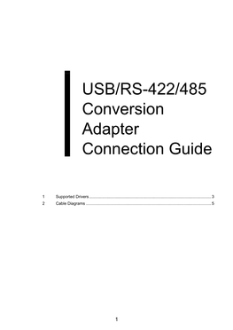 USB/RS-422/485 Conversion Adapter Connection Guide