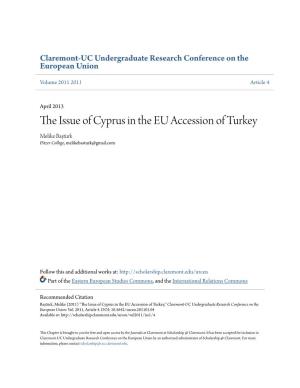 The Issue of Cyprus in the EU Accession of Turkey