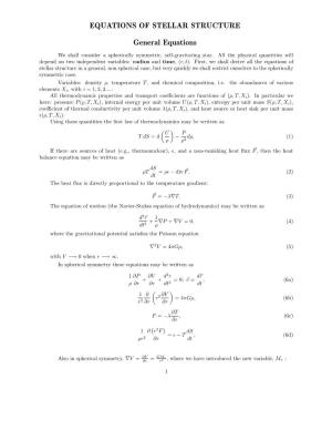 Equations of Stellar Structure and the Virial Theorem