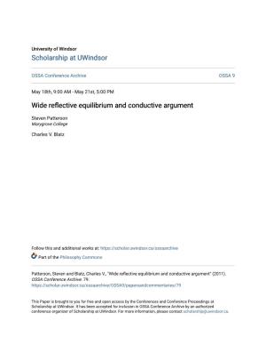 Wide Reflective Equilibrium and Conductive Argument