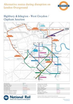 Alternative Routes During Disruption on London Overground Highbury
