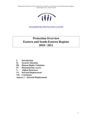 Protection Overview on the Eastern and South-Eastern Regions 30 November 2011, Final Version