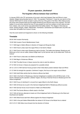 Timetable Operation "NORDWIND" 1945