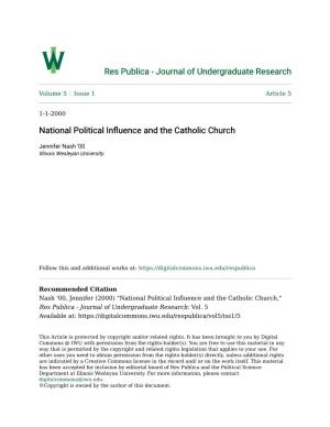 National Political Influence and the Catholic Church