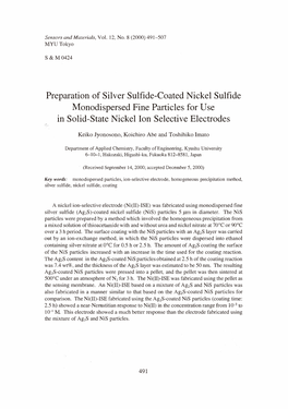 Preparation of Silver Sulfide-Coated Nickel