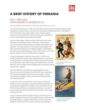 A Brief History of Ferrania