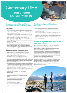 Canterbury DHB BUILD YOUR CAREER with US!