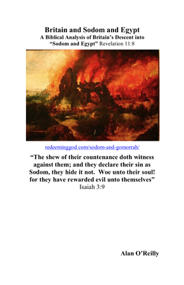 Britain and Sodom and Egypt a Biblical Analysis of Britain’S Descent Into “Sodom and Egypt” Revelation 11:8