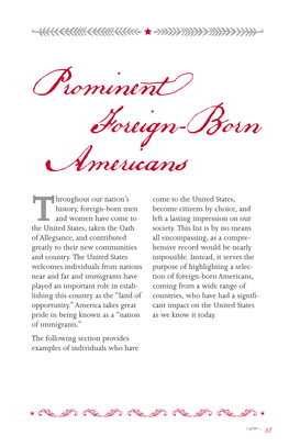 Prominent Foreign-Born Americans