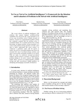 To Use Or Not to Use Artificial Intelligence? a Framework for the Ideation and Evaluation of Problems to Be Solved with Artificial Intelligence