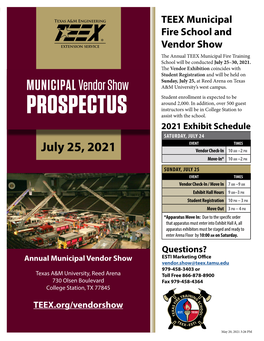 TEEX Municipal Vendor Show Prospectus