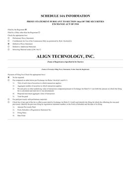 Align Technology, Inc