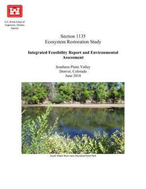 Section 1135 Ecosystem Restoration Study