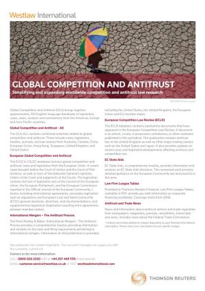 GLOBAL COMPETITION and ANTITRUST Simplifying and Expanding Worldwide Competition and Antitrust Law Research