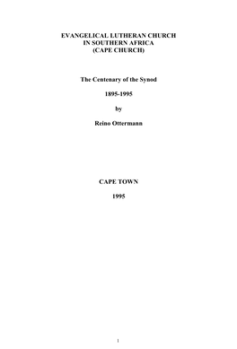 The Centenary of the Synod 1895-1995 by Reino
