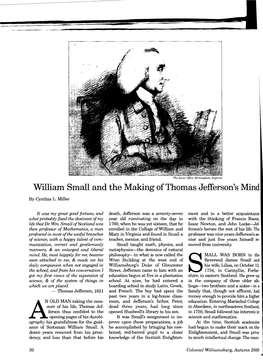 William Small and the Making of Thomas Jefferson's Mind