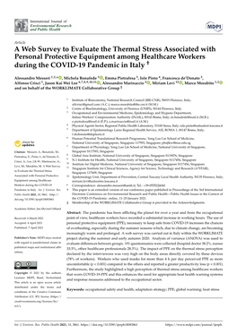 A Web Survey to Evaluate the Thermal Stress Associated with Personal Protective Equipment Among Healthcare Workers During the COVID-19 Pandemic in Italy †