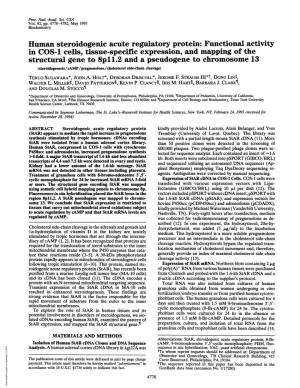 Human Steroidogenic Acute Regulatory Protein